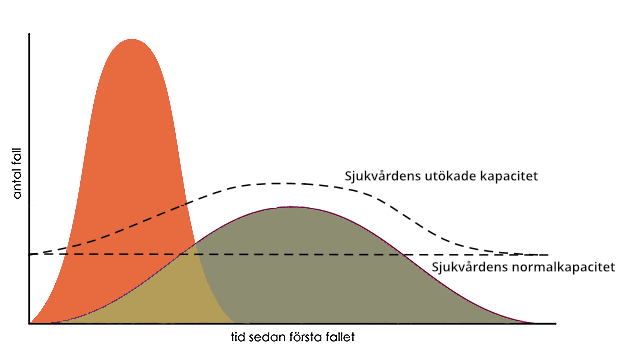 Figur 1: Typiserad bild av den Svenska coronastrategin
